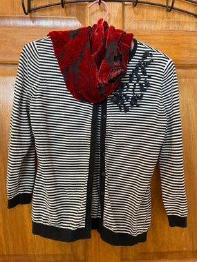 Halogen striped cotton cardigan - M